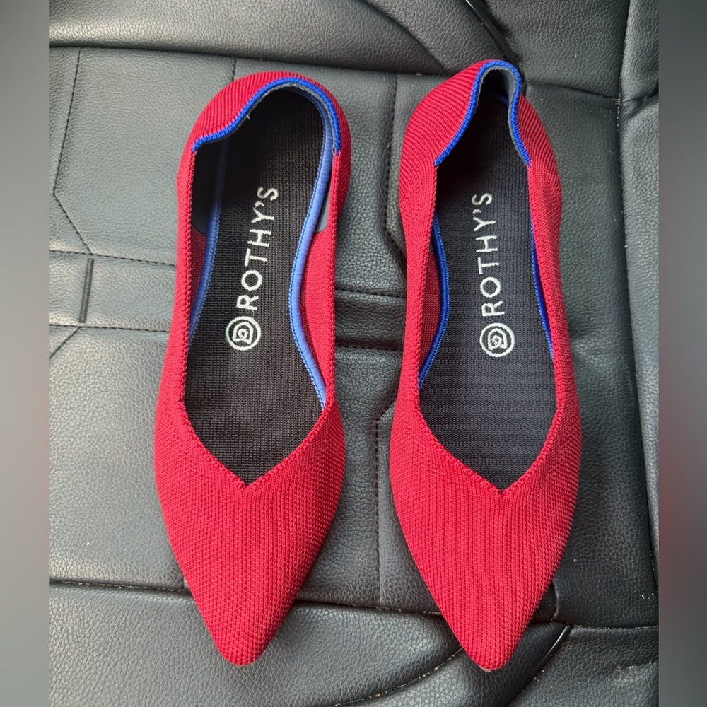 Rothy's Women's Red Pointed Knit Flats